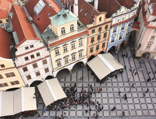 Kilátás a régi városháza tornyából, Prága